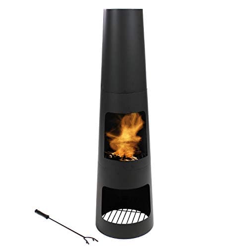 Sunnydaze Chiminea Outdoor Fireplace with Poker and Cover