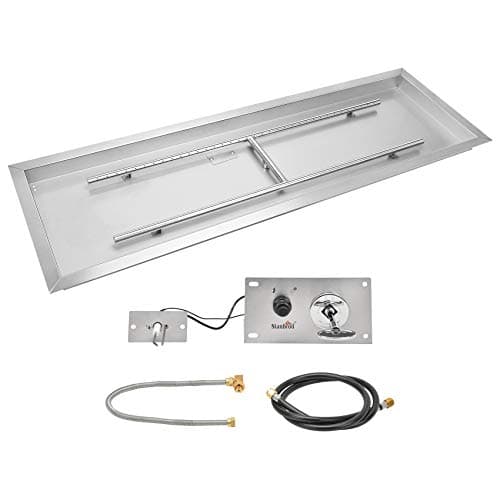 Stanbroil 48 x 14 in Rectangle Fire Pit Kit with Spark Ignition
