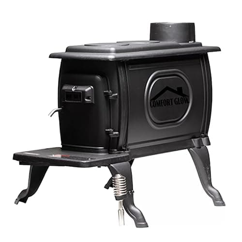Comfort Glow Cast Iron Wood Stove (900 sq ft, 22" logs, cooking surface)