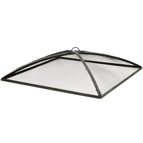 Sunnydaze Heavy Duty Steel Mesh Square Fire Pit Screen Cover, 30" x 30"