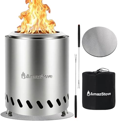 AmazStove 9.7 x 7.1 Inch Tabletop Fire Pit with Travel Bag