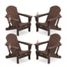 SERWALL Folding Adirondack Chair Set of 4 with Cup Holder