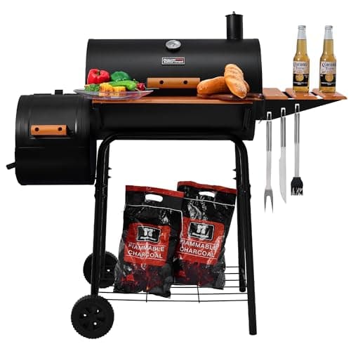 Royal Gourmet CC1624W Barrel Grill with Offset Smoker
