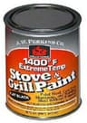 AW Perkins 1400°F Black Stove Paint, Brush-On, 1 Pint