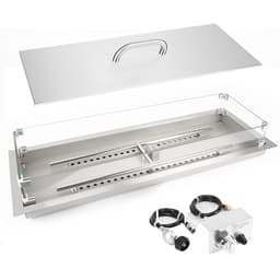 GRISUN 36 x 12 in Rectangular Drop-in Fire Pit Burner Kit