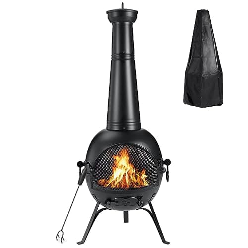SINGLYFIRE Prairie Fire Outdoor Chiminea with Cover