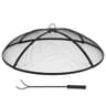 Lineslife 30-Inch Round Collapsible Fire Pit Spark Screen with Handle and Poker