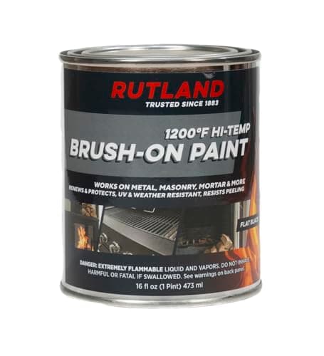 Rutland 1200-Degree F Brush-On Flat Stove Paint, 16 fl oz, Black