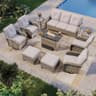 Aoxun 10-Piece Wicker Rattan Set with 44" Fire Pit Table
