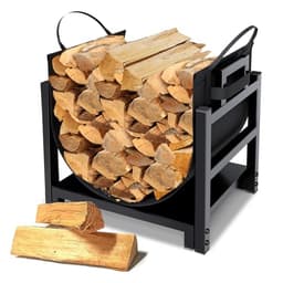 MOFEEZ 18-Inch Firewood Rack with Wood Carrier (110 lb load)