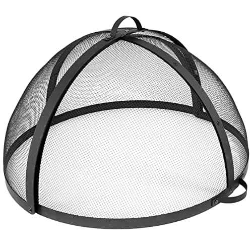 Sunnydaze Outdoor Fire Pit Screen Cover, Round, Easy Access Door, 36" Dia