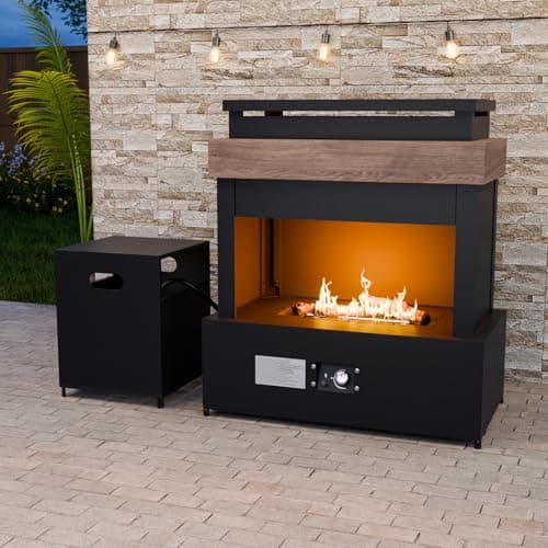 COOS BAY Outdoor Propane Fireplace with Tank Storage (50,000 BTU)