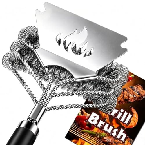 TNTOR Bristle-Free Grill Brush with Scraper, 18" (sks02)