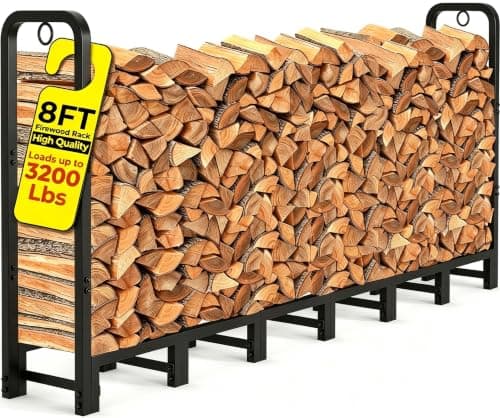 Amagabeli 8 ft Adjustable Firewood Log Rack
