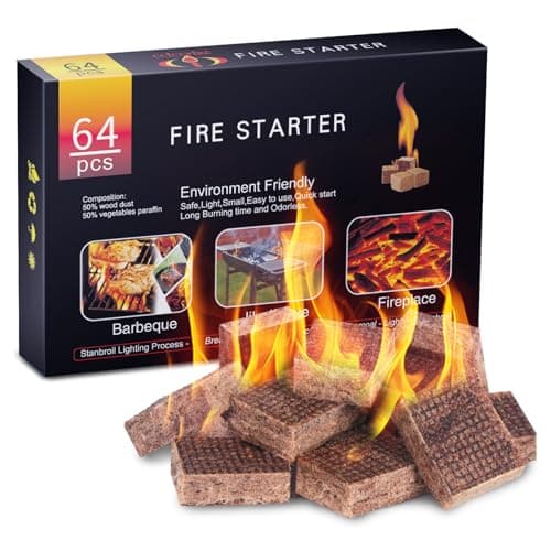 HGD Natural Mini Fire Starter Squares, 64-Pack