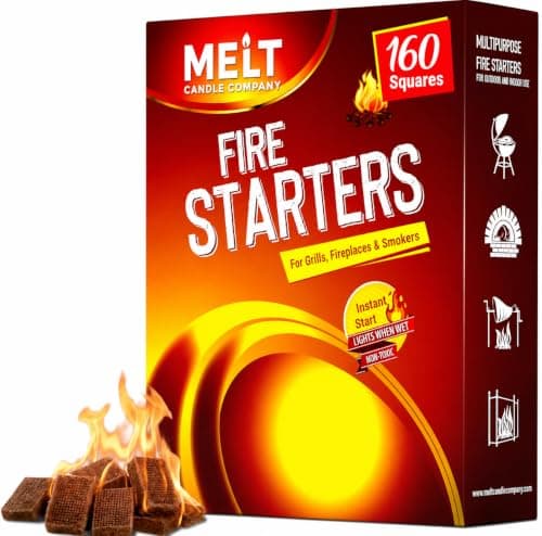 Melt Candle Company Fire Starter Squares, 160 Count (FR-02)