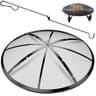 TUSGENK RAY 30-Inch Fire Pit Spark Screen with Handle and Poker